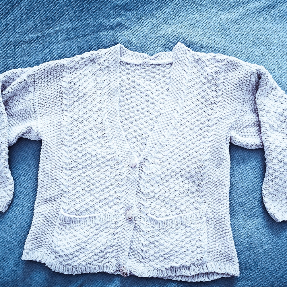 Hand Knit 100% Cotton Cardigan